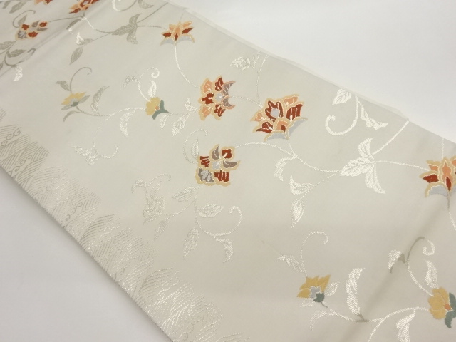 花唐草に波模様織出し名古屋帯